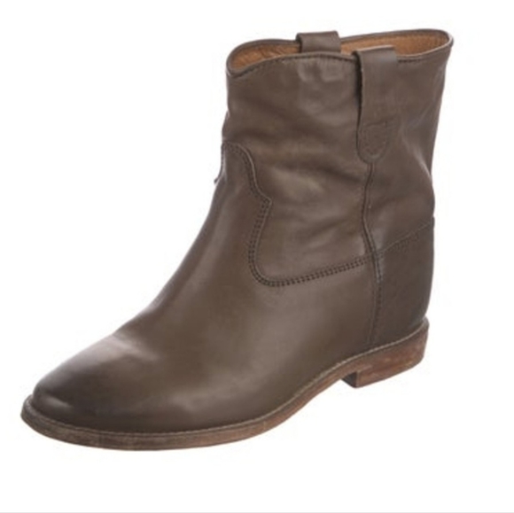 Distressed Leather Ankle Boots - Picture 2 of 5